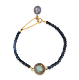 BRACELET LABRADORITE DIAMOND HALO
