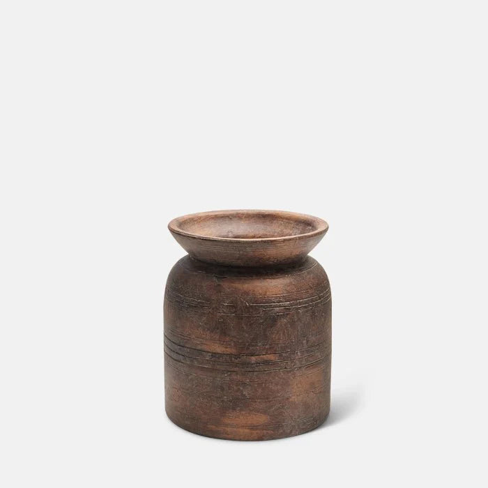 VASE WOODEN/CERAMIC