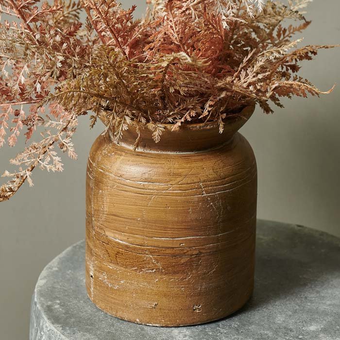 VASE WOODEN/CERAMIC