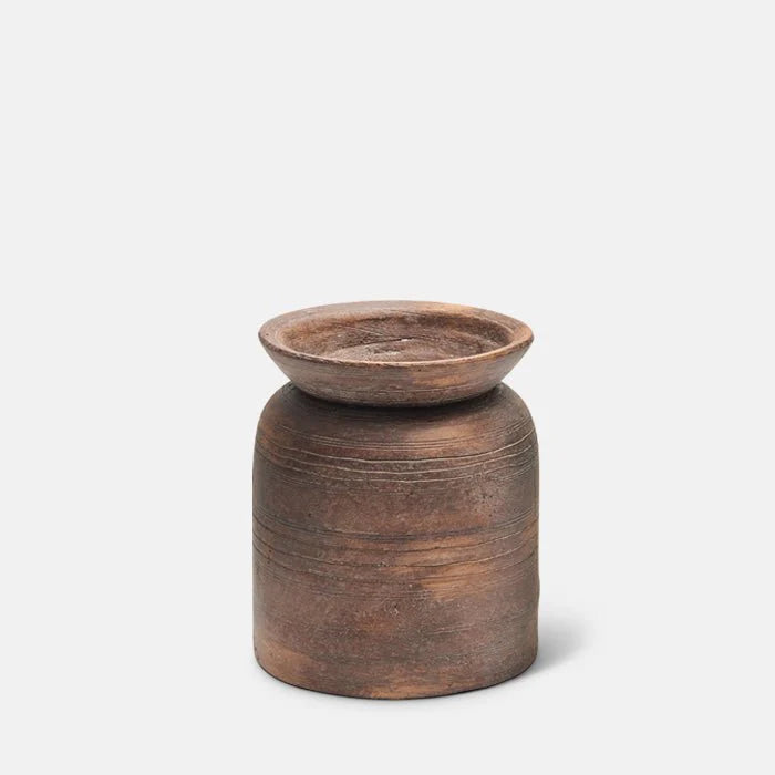 VASE WOODEN/CERAMIC