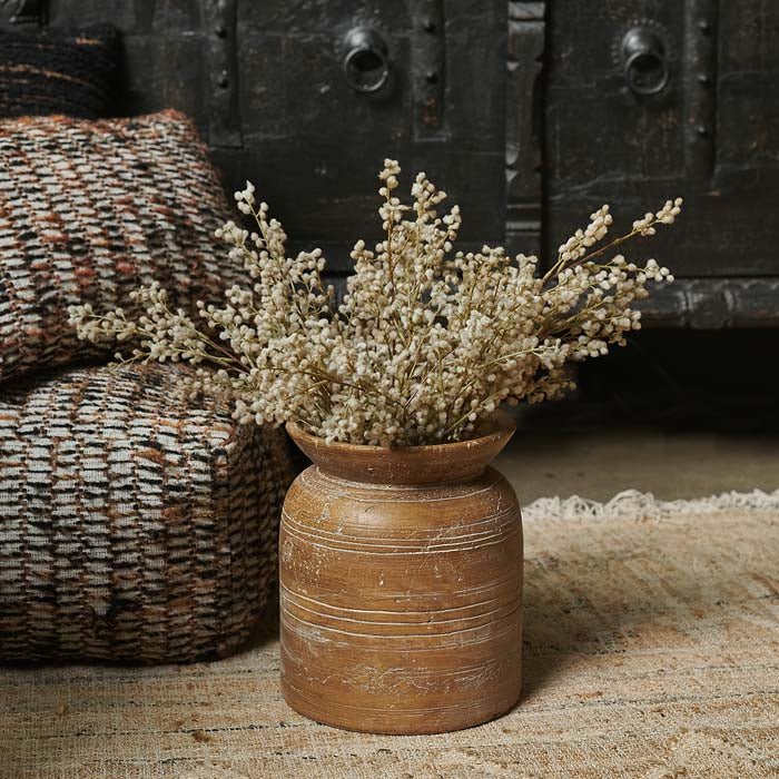 VASE WOODEN/CERAMIC