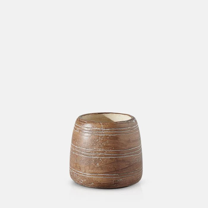 VASE BRUSHSTROKE WOODEN/CERAMIC #76372