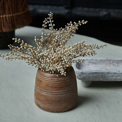 VASE BRUSHSTROKE WOODEN/CERAMIC #76372