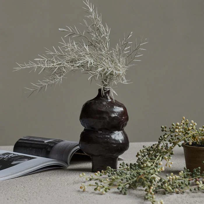 VASE ORGANIC SHAPE INKY FINISH