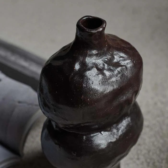 VASE ORGANIC SHAPE INKY FINISH
