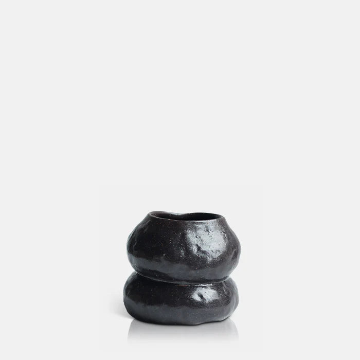 VASE ORGANIC SHAPE INKY FINISH