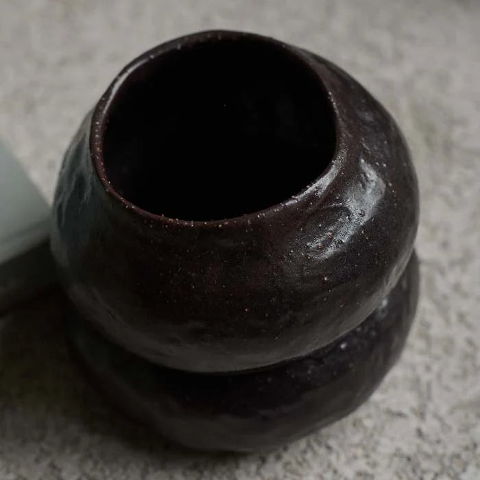 VASE ORGANIC SHAPE INKY FINISH