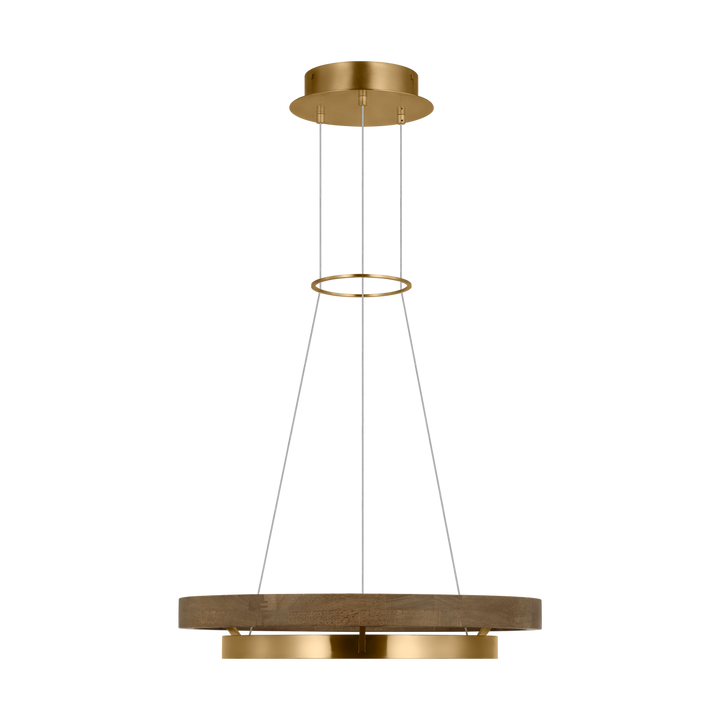 CHANDELIER GRACE 24 BRASS/OAK SO