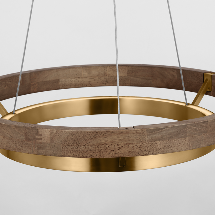 CHANDELIER GRACE 24 BRASS/OAK SO