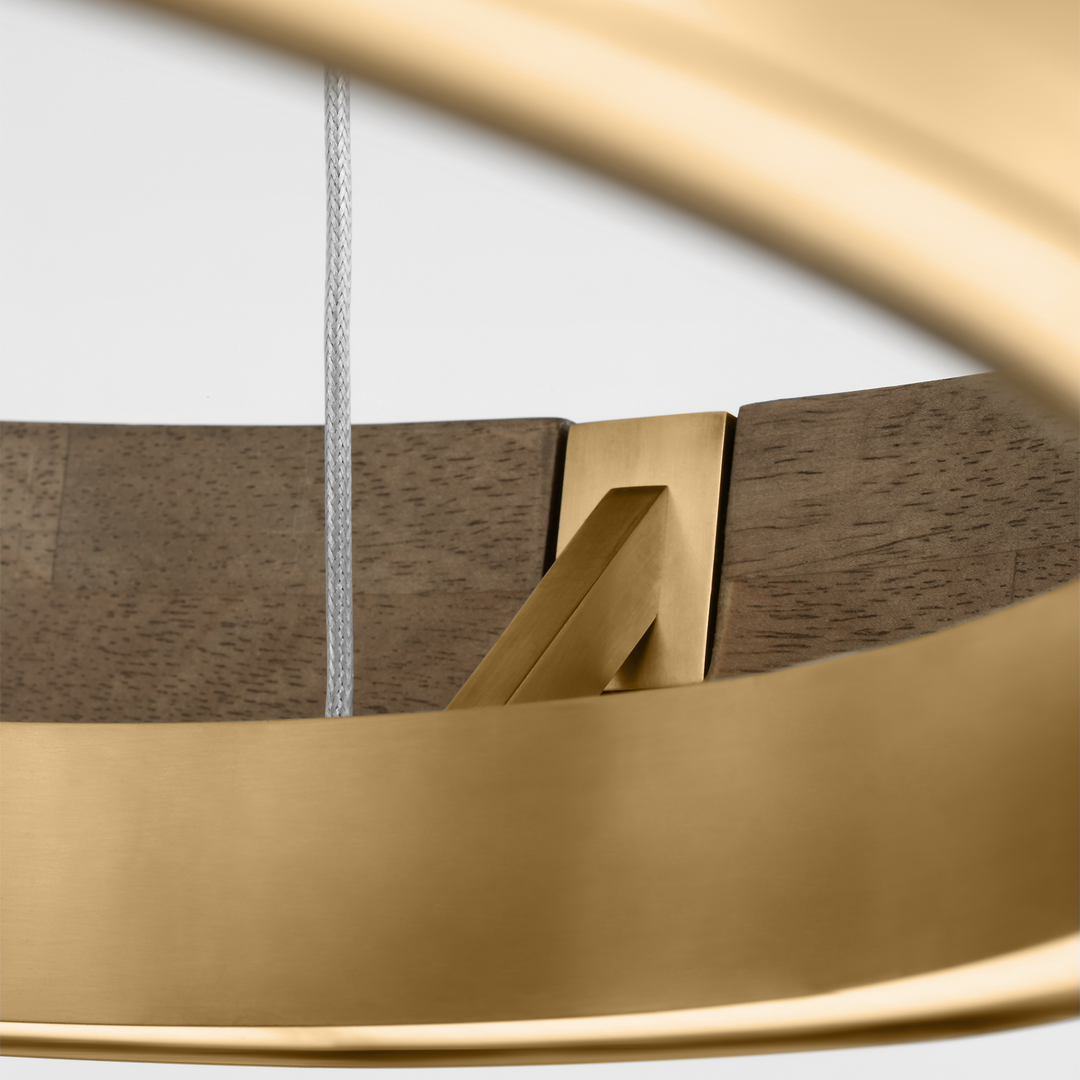 CHANDELIER GRACE 24 BRASS/OAK SO