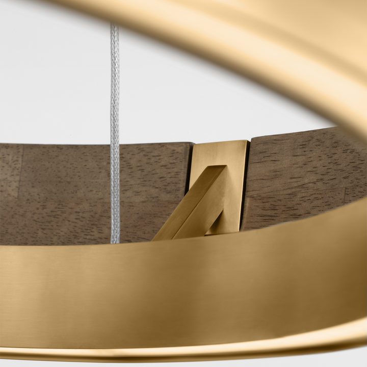 CHANDELIER GRACE 24 BRASS/OAK SO