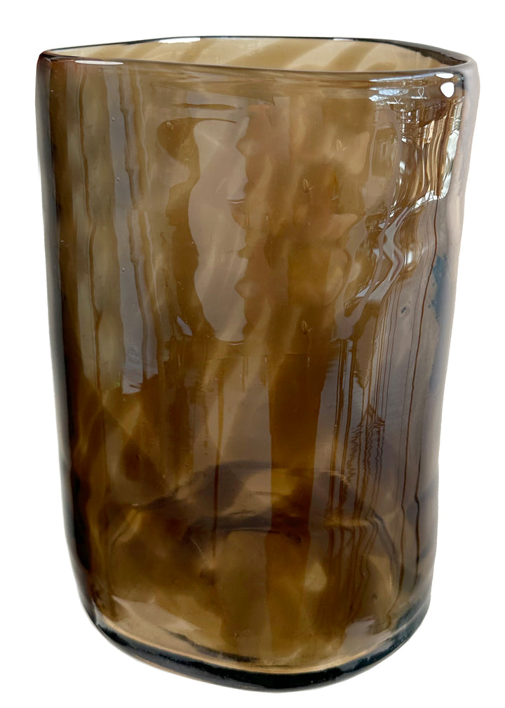 VASE TRIANGLE CYLINDER BROWN