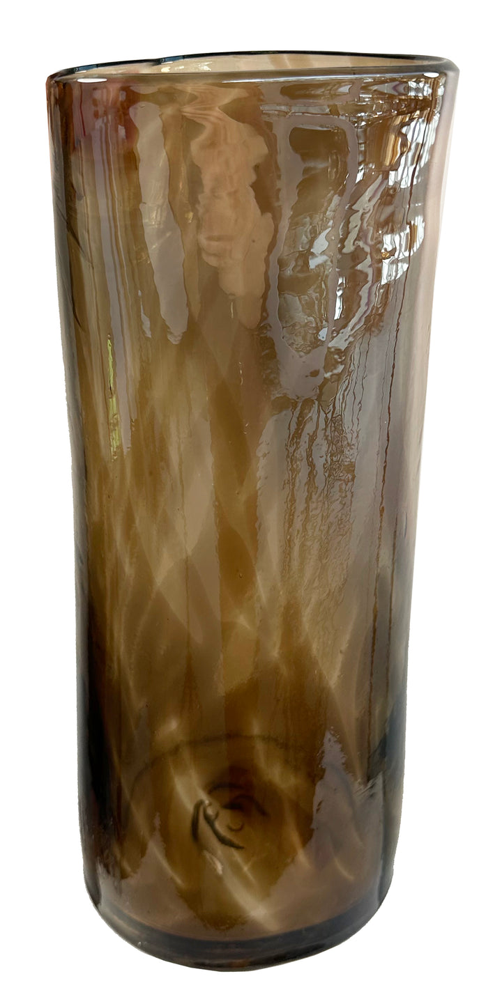 VASE TRIANGLE CYLINDER BROWN