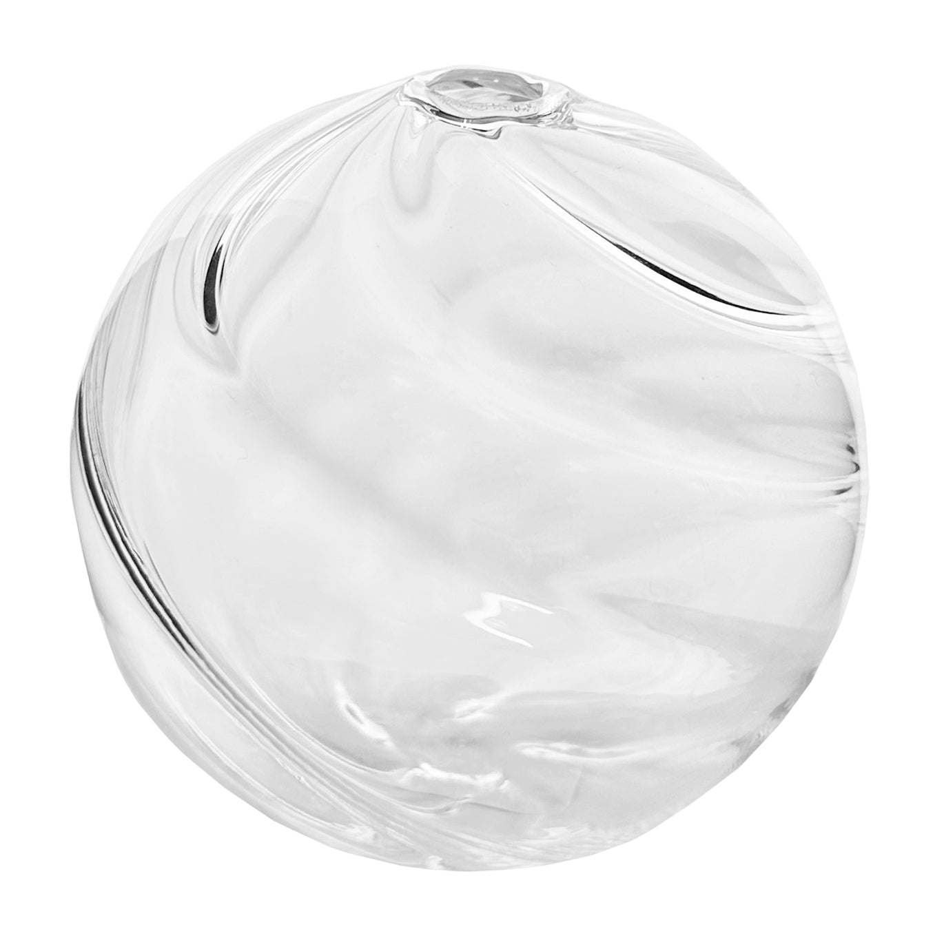 VASE BALL CLEAR GLASS