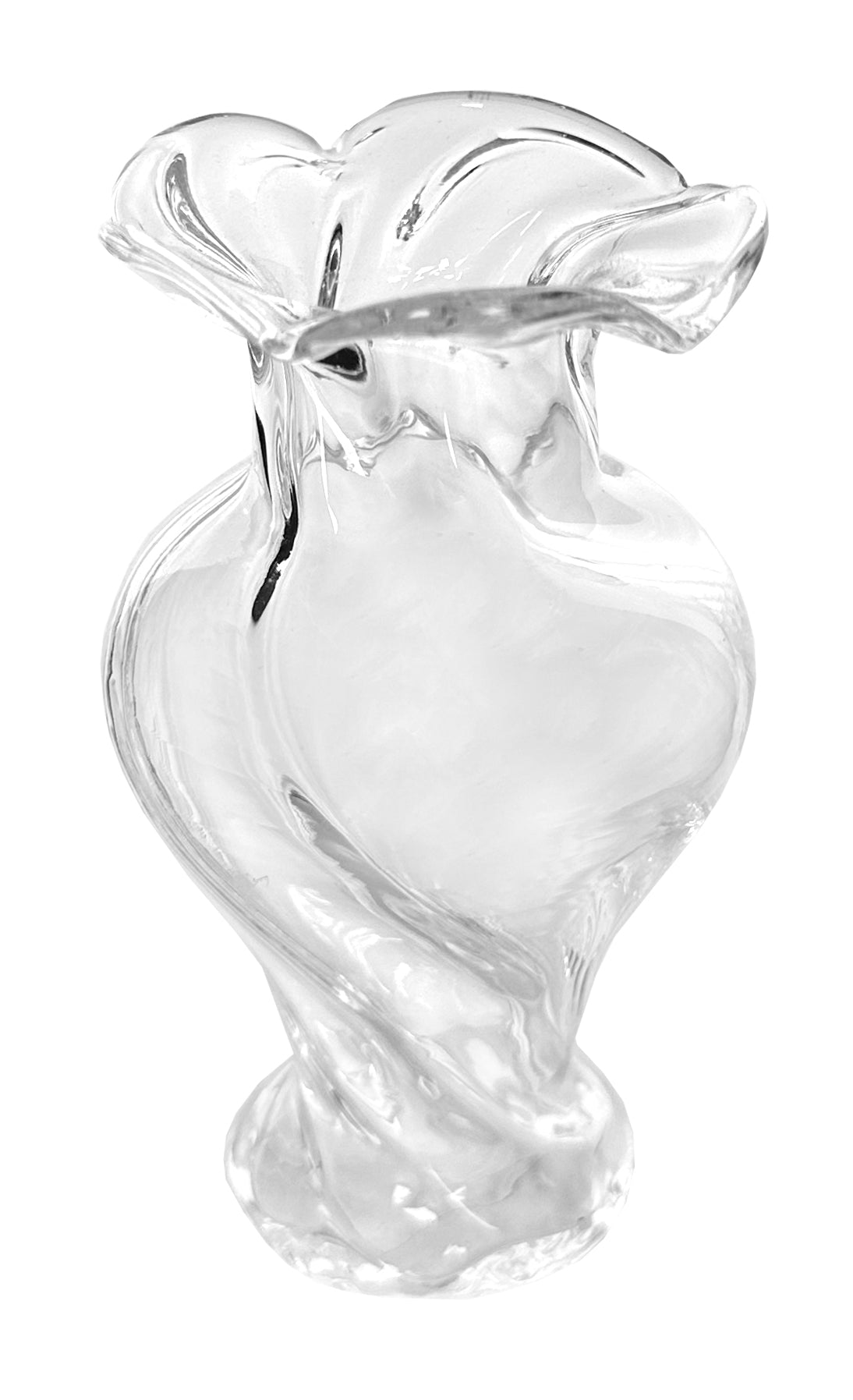 VASE CLEAR GLASS FLOWER NECK 4.7"H