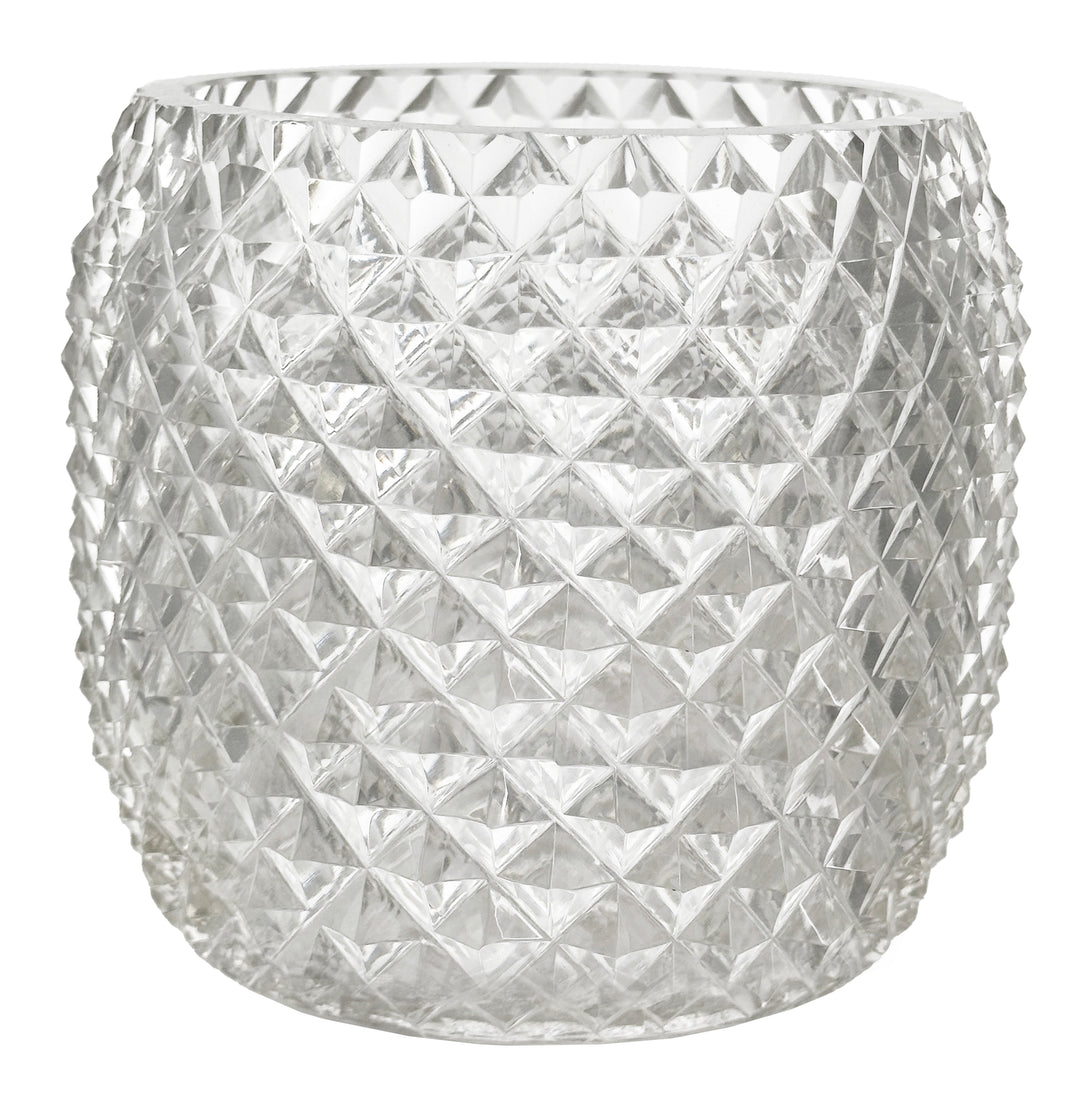 VASE DIAMOND CUT CLEAR GLASS #76558