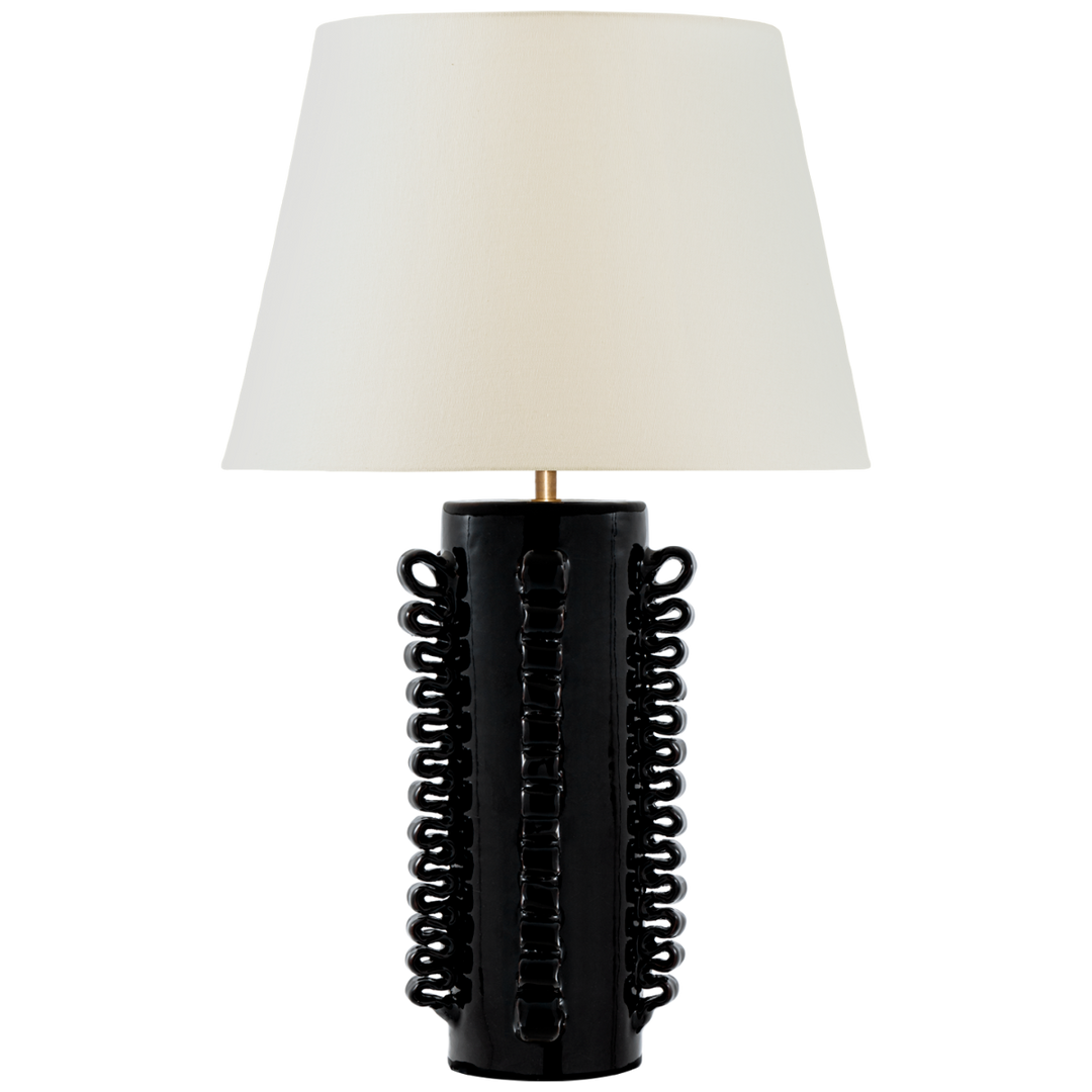 TABLE LAMP REACTIVE CERAMIC IN BLACK 25"
