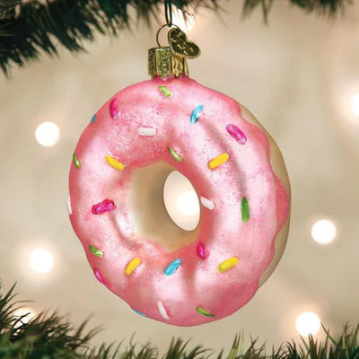 ORNAMENT PINK SPRINKLES DONUT