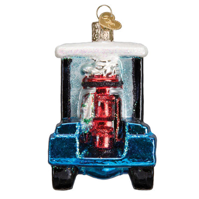 ORNAMENT GOLF CART SANTA