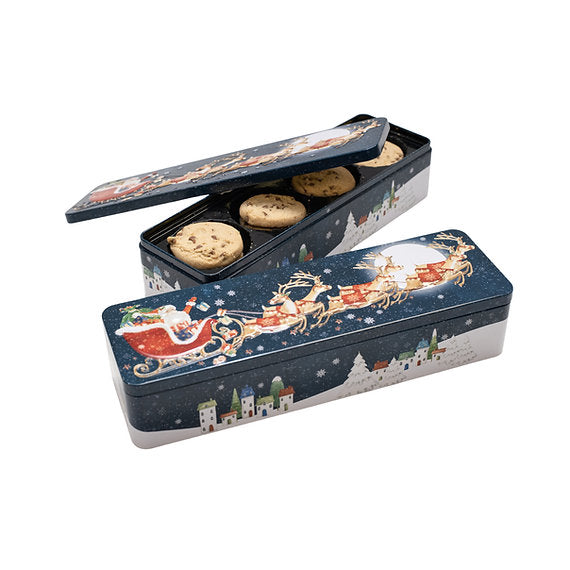 BISCUITS CHRISTMAS FLYING SANTA TIN #77082