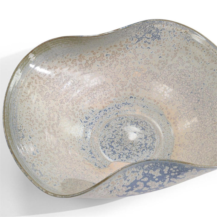 BOWL CURVY BLUE WITH WHITE SPECS