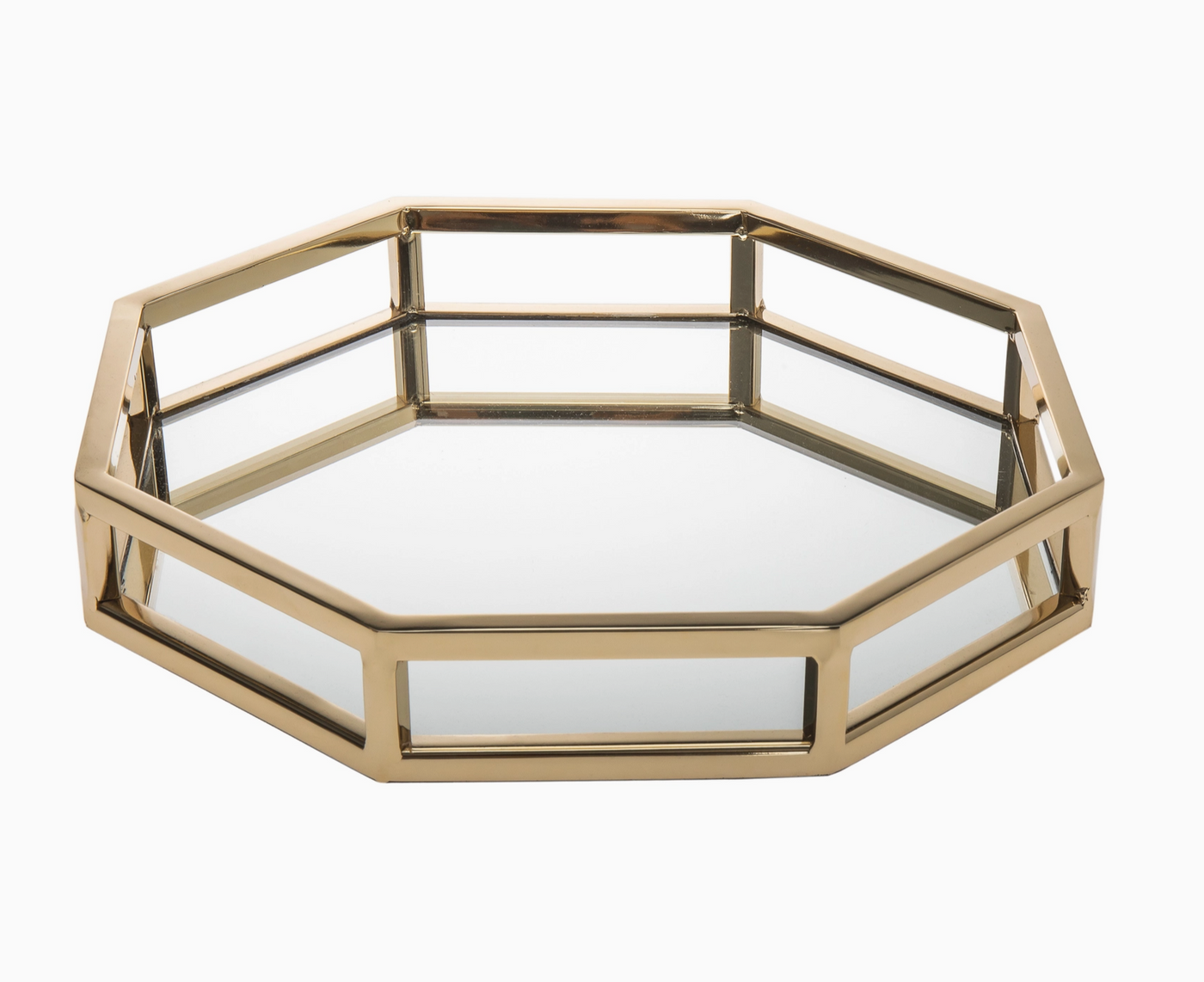 TRAY 10'' OCTAGONAL GOLD #77491