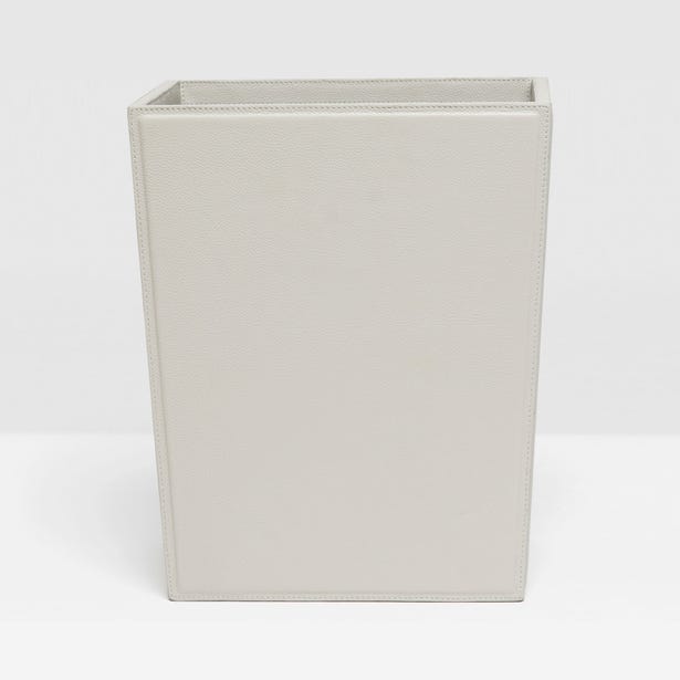 WASTE BASKET LIGHT GRAY LEATHER #77972