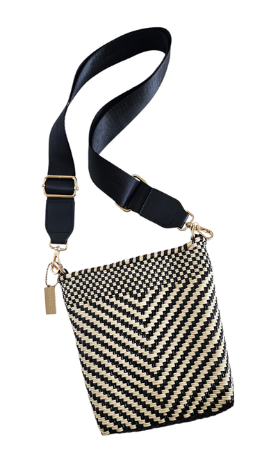 CROSSBODY BAG SLIM LUXE IVORY/BLACK # 79038