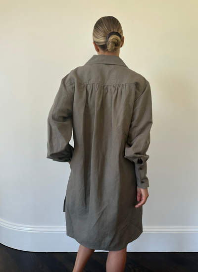 DRESS CANNES LINEN SLATE