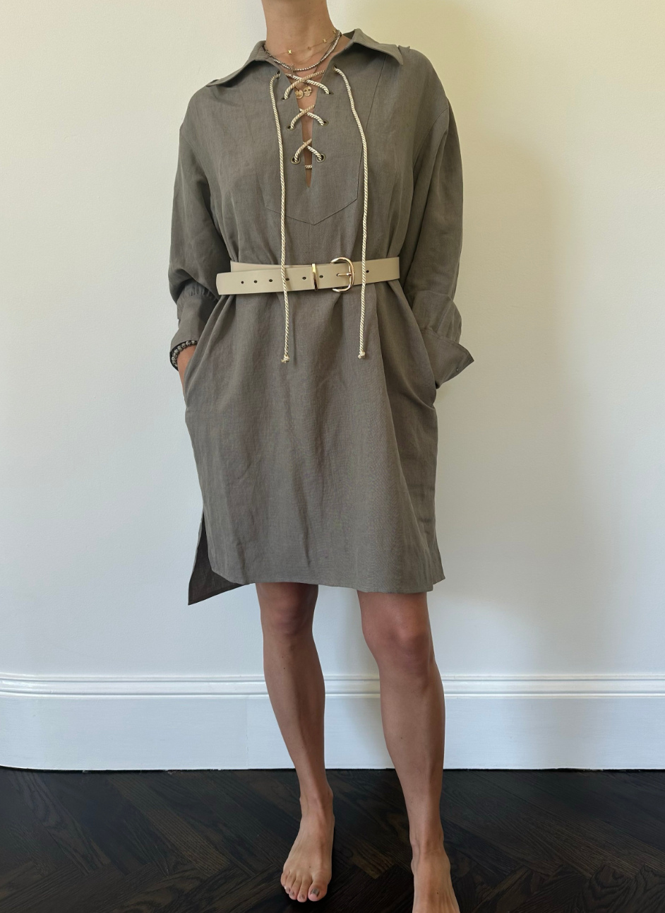 DRESS CANNES LINEN SLATE