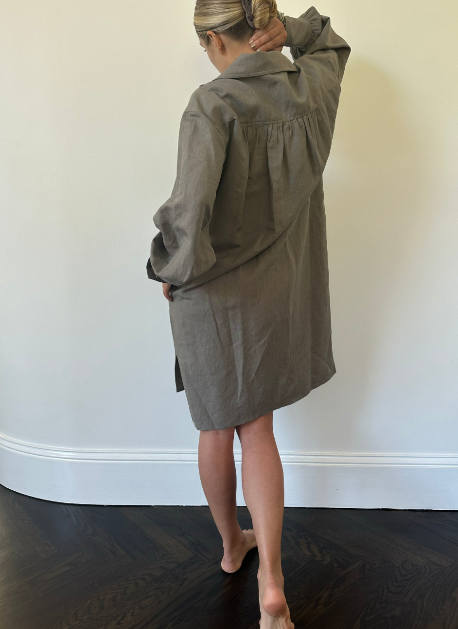 DRESS CANNES LINEN SLATE