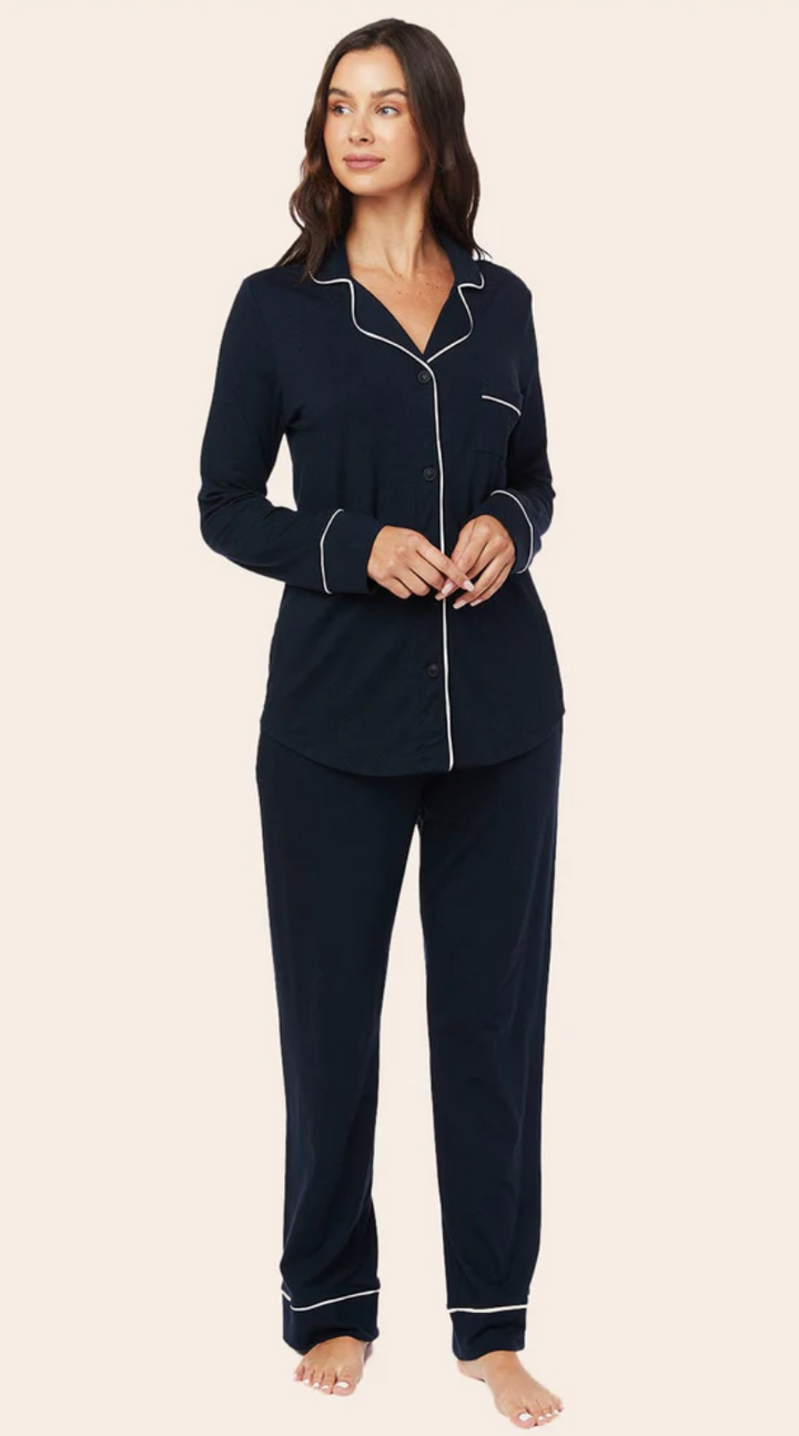 PAJAMA SET LONG SLEEVED CLASSIC PIMA MIDNIGHT (NRD)