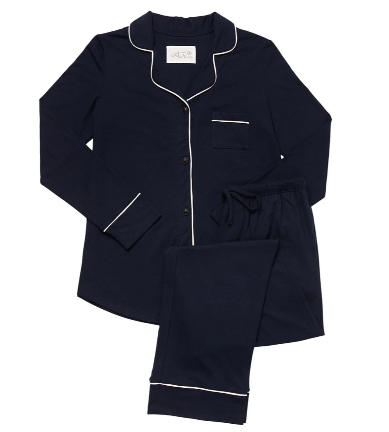 PAJAMA SET LONG SLEEVED CLASSIC PIMA MIDNIGHT