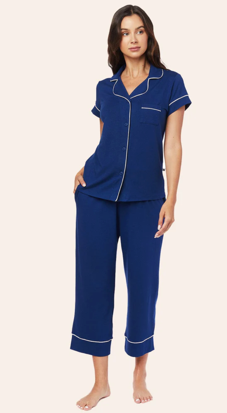 PAJAMA SET CAPRI PIMA MARINE BLUE
