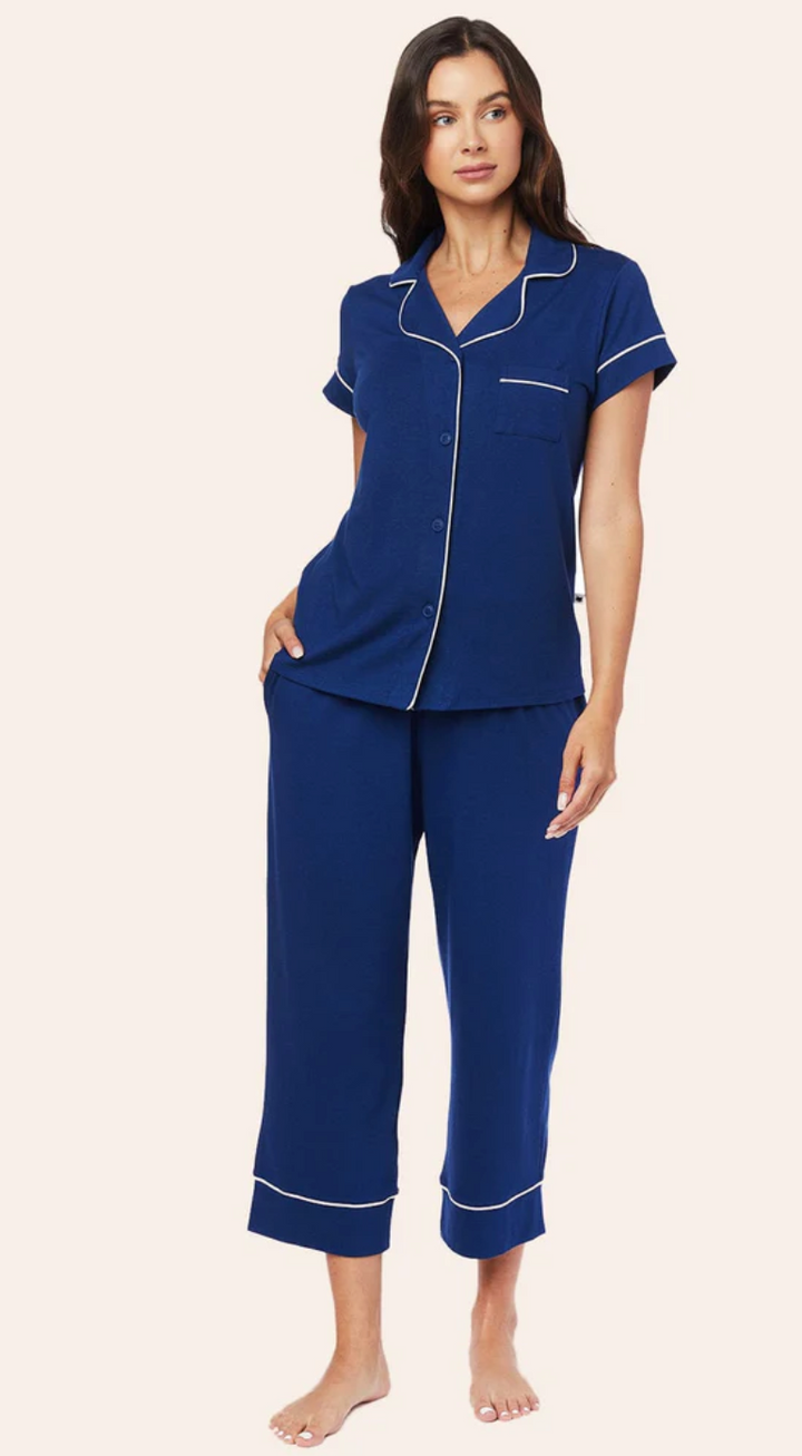 PAJAMA SET CAPRI PIMA MARINE BLUE