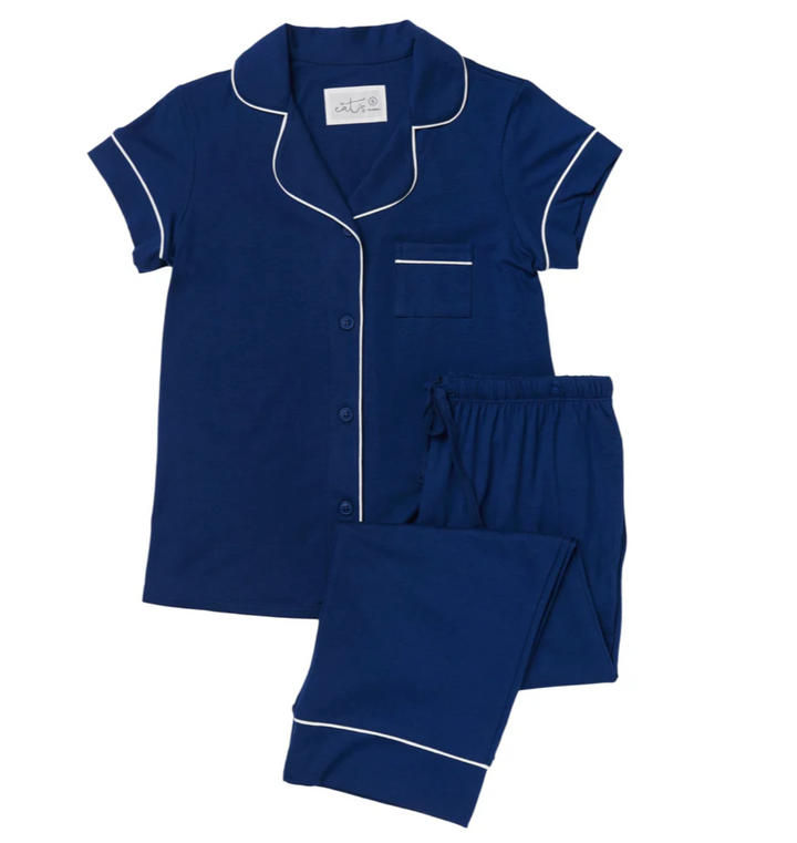 PAJAMA SET CAPRI PIMA MARINE BLUE