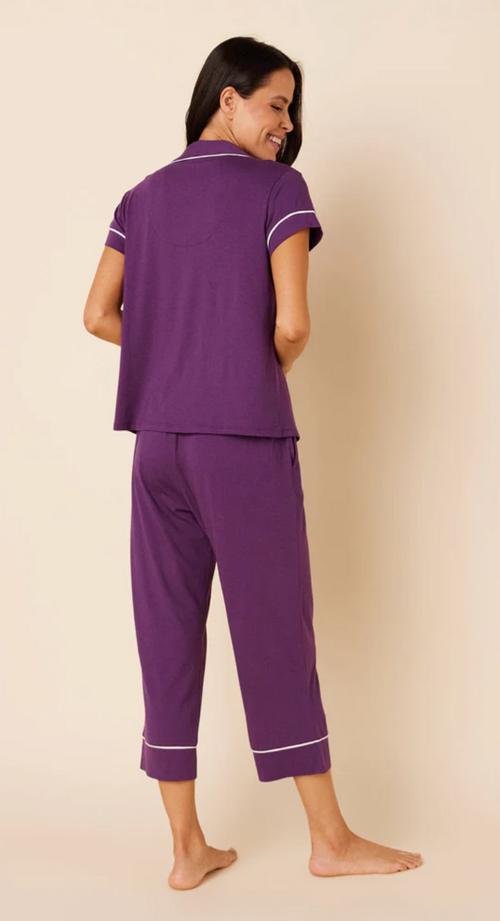 PAJAMA SET CAPRI PIMA AUBERGINE