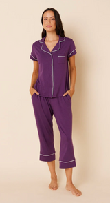 PAJAMA SET CAPRI PIMA AUBERGINE
