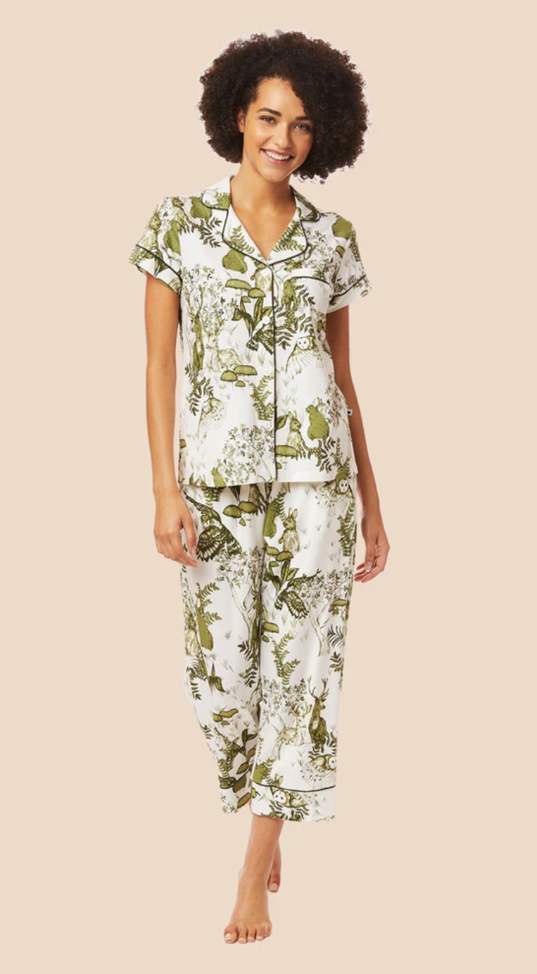 PAJAMA SET CAPRI PIMA WOODSIDE WHITE