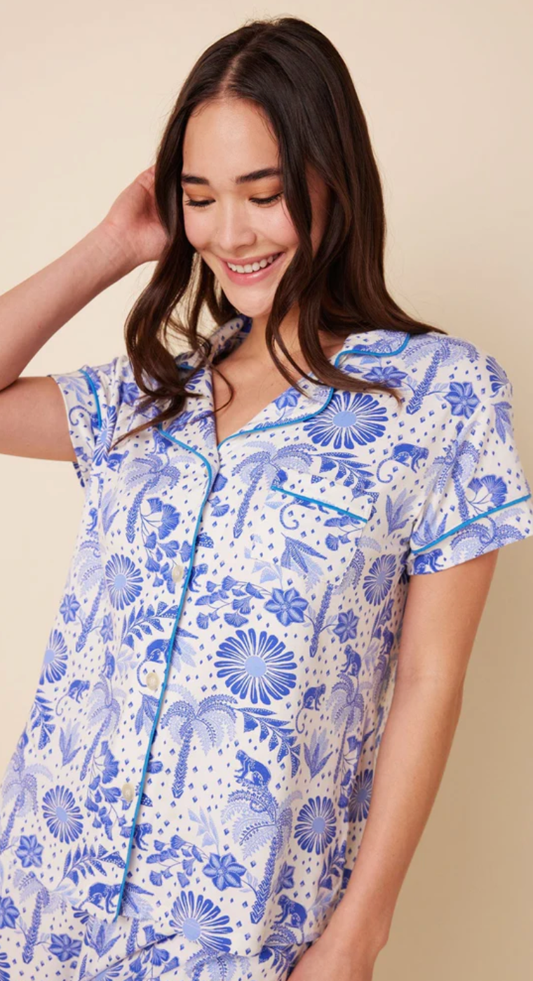 PAJAMA SET CAPRI PIMA PALMERA WHITE SMALL (NRD)