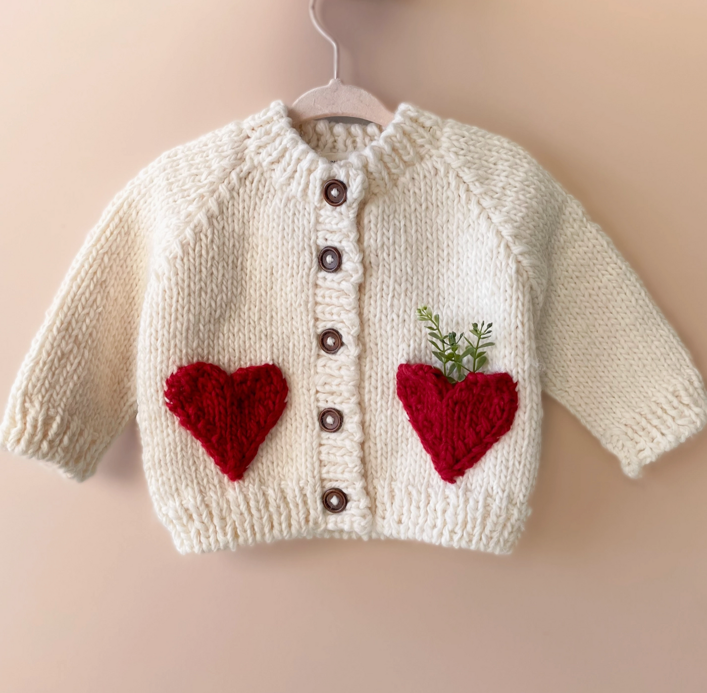 CARDIGAN HEART RED