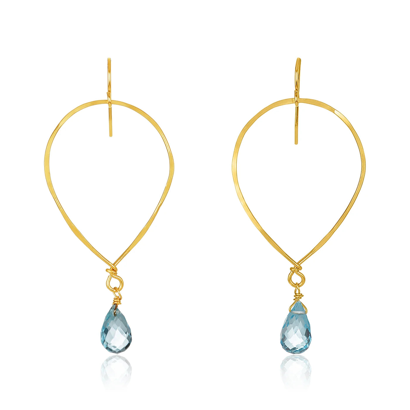EARRINGS OVAL DROP SKY BLUE TOPAZ #78315