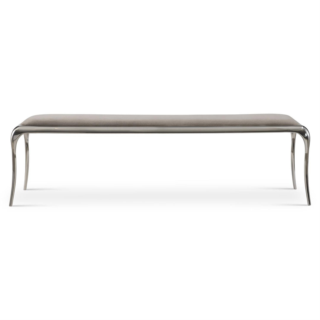 BENCH CURVED LEGS METAL UPH GREY TOP #78431