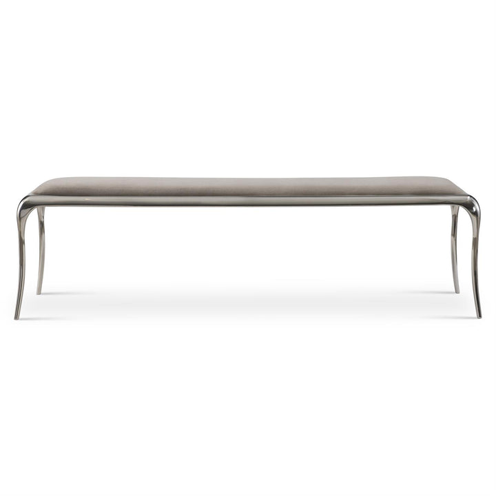 BENCH CURVED LEGS METAL UPH GREY TOP #78431
