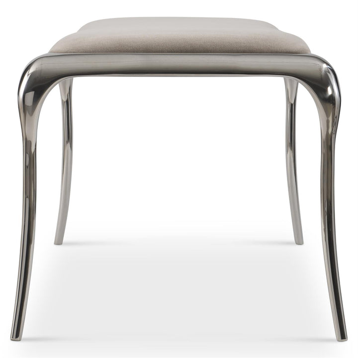 BENCH CURVED LEGS METAL UPH GREY TOP #78431