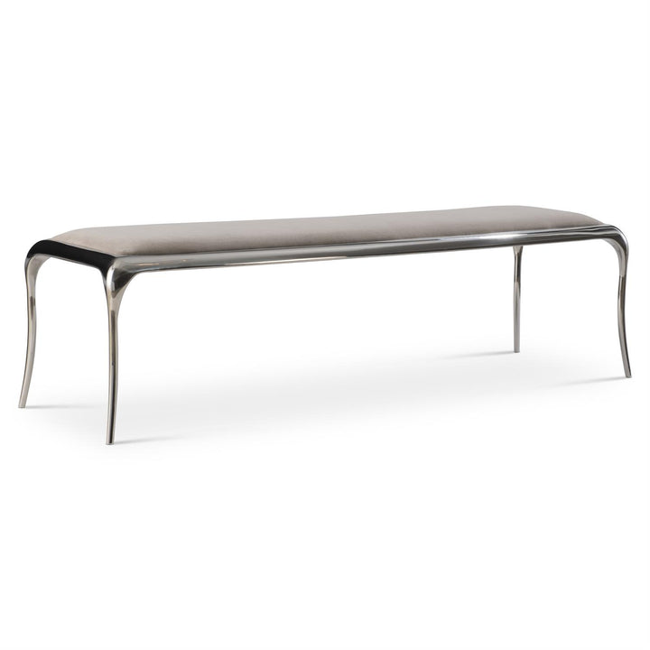 BENCH CURVED LEGS METAL UPH GREY TOP #78431