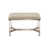BENCH ACRYLIC LEGS UPH CARAMEL TOP