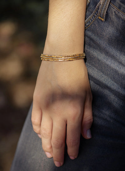 BRACELET GOLD BEADED  #78551