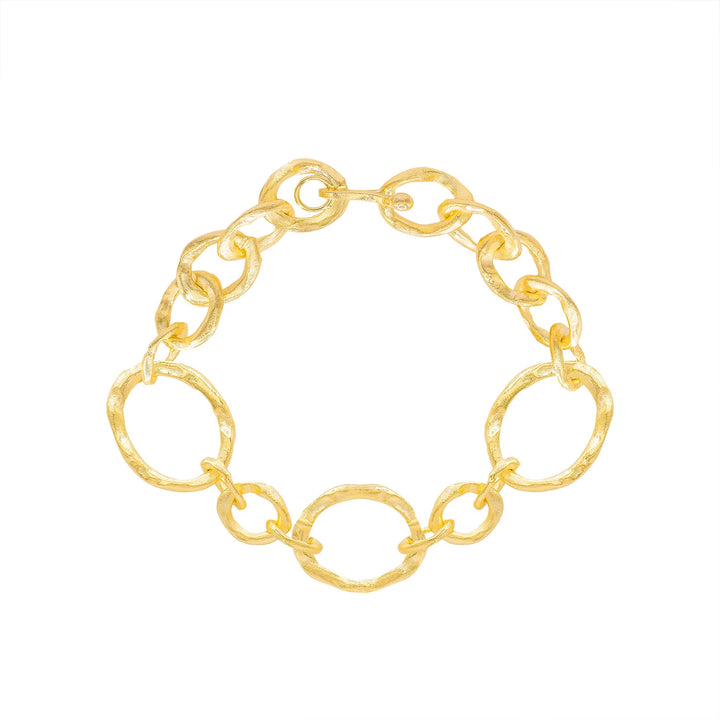 BRACELET HAMMERED LINKS GOLD