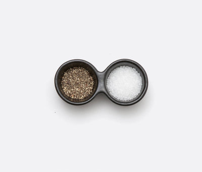 SALT & PEPPER HOLDERS BLACK GLAZE #78651